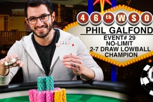 2015 WSOP 29-й Ивент ($10 000 No-Limit 2-7 Draw Lowball Championship). Победу одерживает Фил Гальфонд